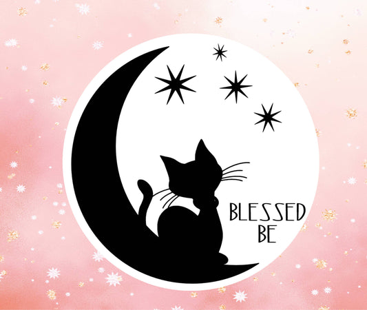 Blessed Be Cat Vinyl Sticker Intention